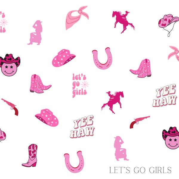 Let's Go Girls Waterslide Nail Decals