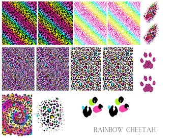 Rainbow Cheetah Waterslide Nail Decals