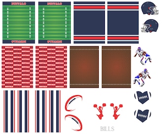 Buffalo Bills inspirierte Wasserschiebefolie Nagel Abziehbilder