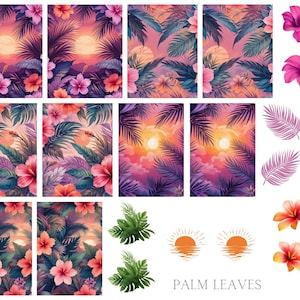Palm Leaves Waterslide Nail Decals