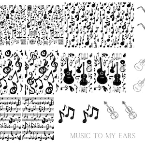 Music to my Ears Waterslide Nail Decals