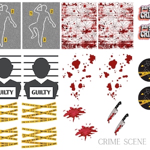 Crime Scene Waterslide Nail Decals