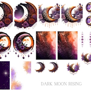 Dark Moon Rising Waterslide Nail Decals