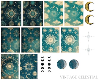 Vintage Celestial Waterslide Nail Decals