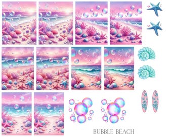 Bubble Beach Waterslide Nail Decals