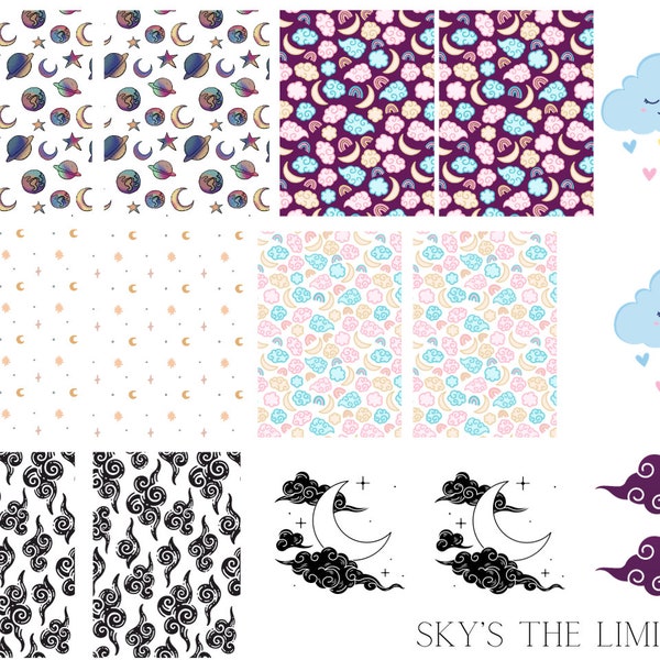 Sky's the Limit Waterslide Nail Decals
