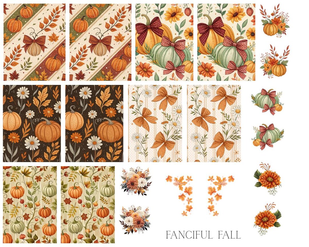 Fanciful Fall Waterslide Nail Decals - Etsy