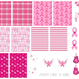 Fight Like a Girl Breast Cancer Awareness Waterslide Nail Decals