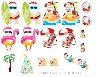 Christmas at the Beach Waterslide Nail Decals