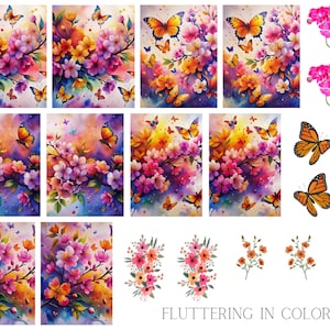 Fluttering in Color Waterslide Nail Decals