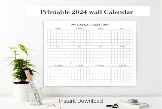 2024 Calendar, 2024 Large Wall Calendar, 2024 Printable Calendar