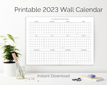 2023 Large Wall Calendar Planner Printable, Whole Yearly calendar Office, Calendrier 2023 X-Large Family Calendar, Printable Journal (36x24)