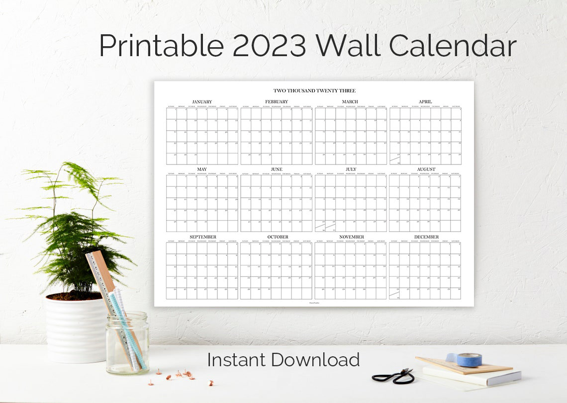 Calendrier Ring 2023 2023 Large Wall Calendar Planner Printable Large Yearly | Etsy