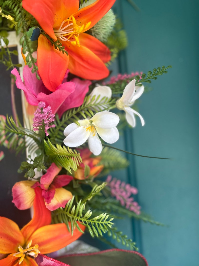 Tropical Wreath for Front Door Everyday Floral Wreath Etsy