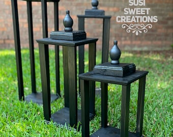 Large outdoor lantern,  black lantern, rustic lantern decor, indoor lantern, front porch lantern, summer lantern decor, gift for mom