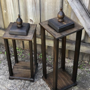 Tall Wooden Floor Lantern: Rustic Farmhouse Decor, Handmade