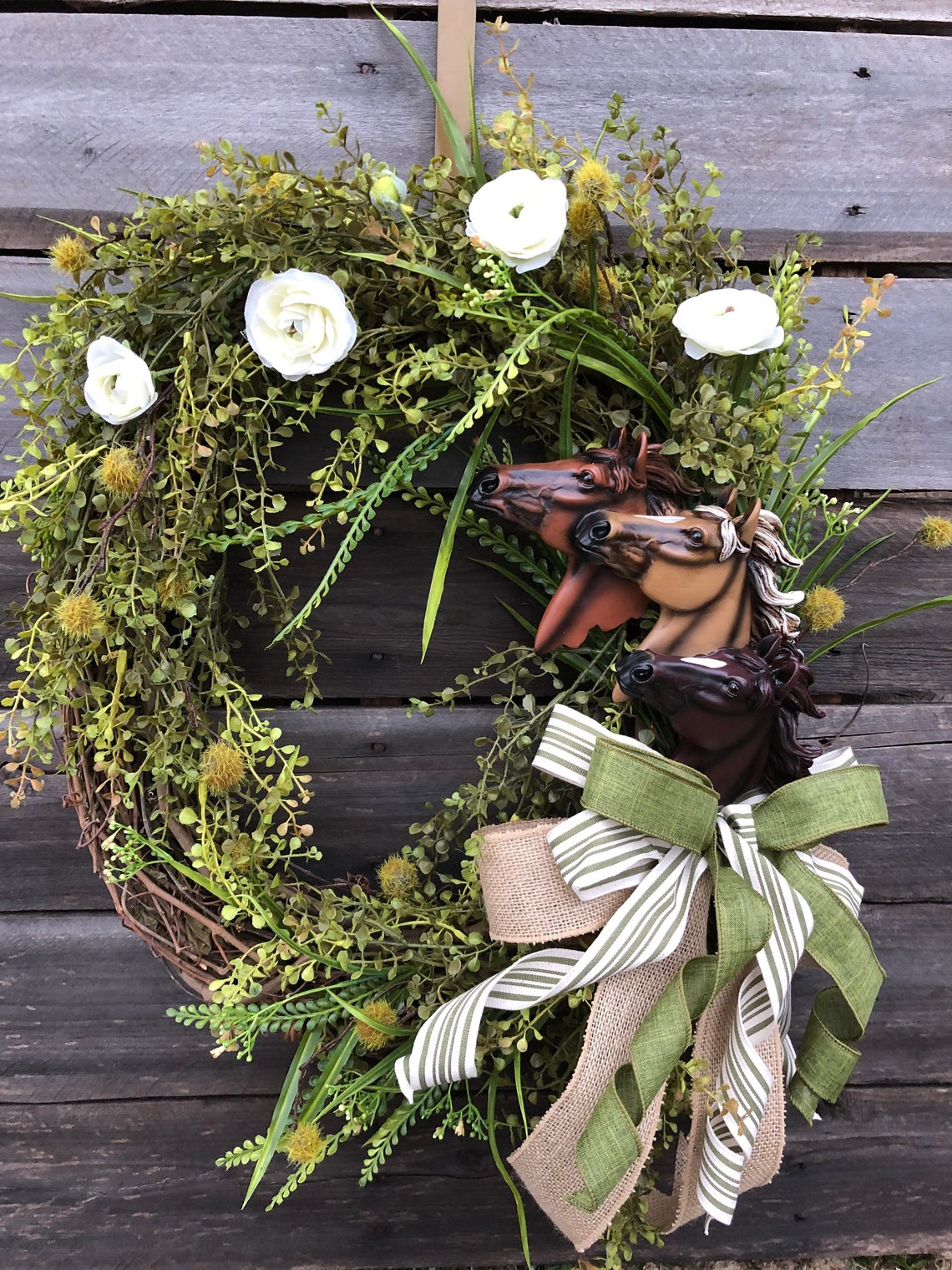 Horse lover wreath everyday horse wreath horse decor | Etsy