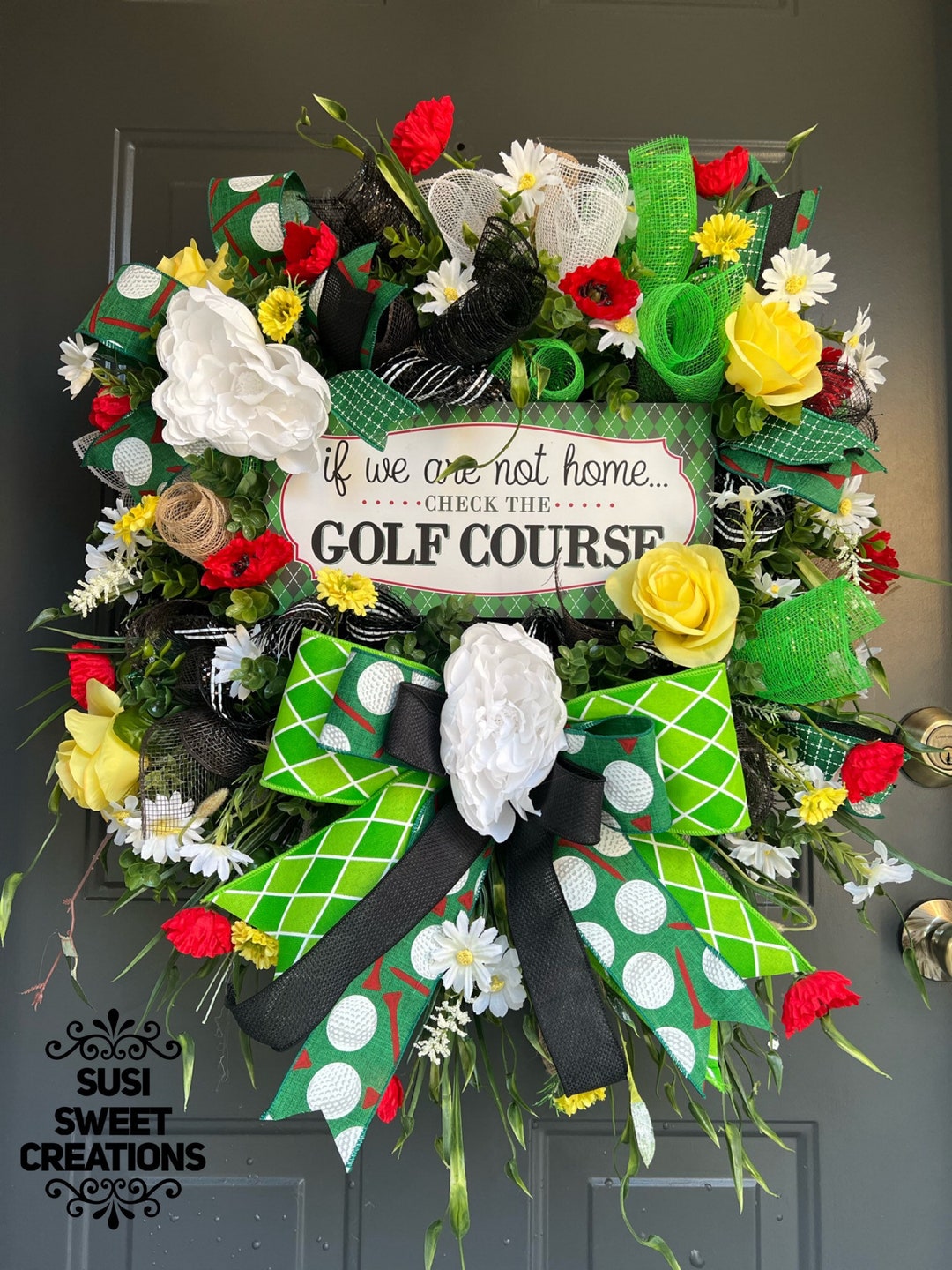 Golf Wreath Spring Wreath for Front Door Golf Gifts Golf Etsy