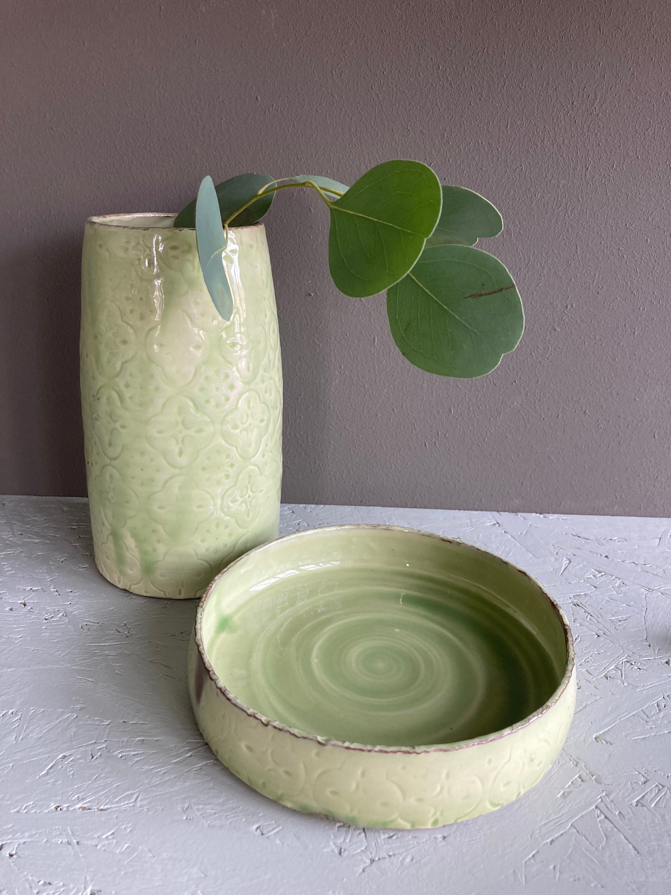 Vase Blumenvase Handmade Keramik 16 cm mit Muster Tulpen Etsy