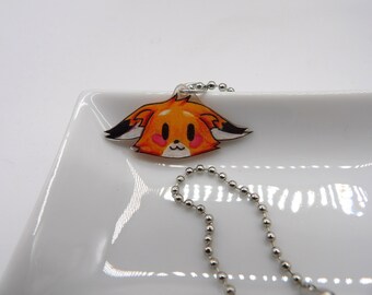 Cute Fox Necklace - Chibi Fox Necklace - Handmade Shrink Plastic Necklace