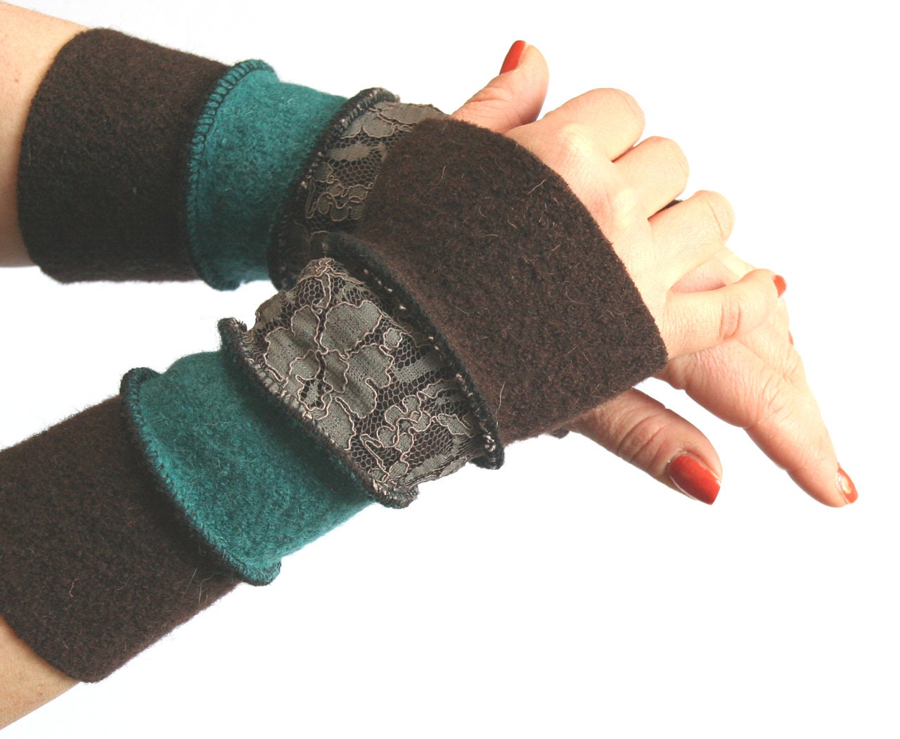 Gauntlets, Arm Warmers, Wool Arm Warmers, Wool Cuffs, Multicoloured