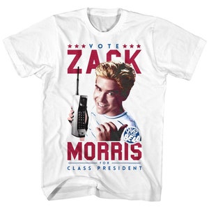 Saved By The Bell Zack Morris For President White Shirt