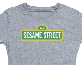 Sesame Street Logo Woman's and Juniors Athletic Heather Shirts
