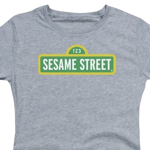 Sesame Street Logo Woman&#39;s and Juniors Athletic Heather Shirts