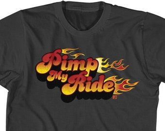 MTV Pimp My Ride Fire Logo Charcoal Gray Shirts