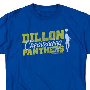 Friday Night Lights Dillon Cheerleading Panthers Adult Royal Blue Shirts