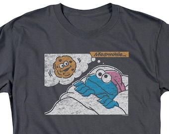 トップス 90s COOKIE MONSTER JUST EAT IT COOKIE Vintage 90s Cookie Monster Just Eat It Nike Parody Tshirt