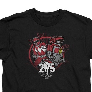 Power Rangers Red Ranger You&#39;ve Got the Power 25 Kid&#39;s Black Shirts