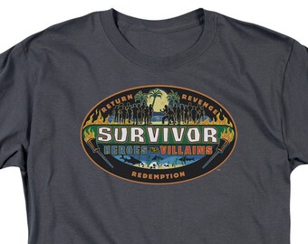 Survivor Heroes VS Villains Charcoal Shirts