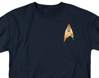 Insigne des opérations Star Trek chemises bleu marine