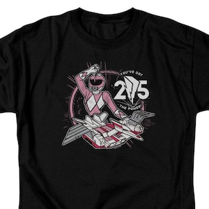 Power Rangers Pink Ranger You&#39;ve Got The Power 25 Adult Black Shirts
