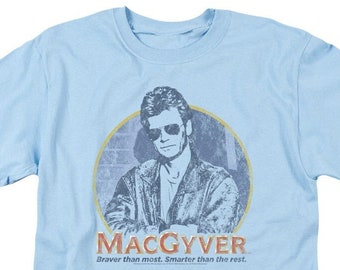 MacGyver Braver Than Most. Smarter Than The Rest Light Blue Shirts