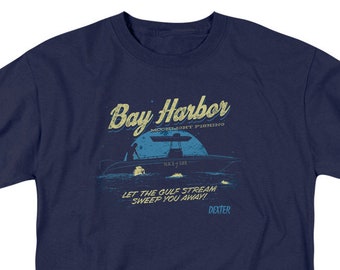 Dexter Bay Harbor Moonlight Fishing Navy Blue Shirts