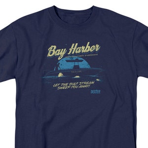 Dexter Bay Harbor Moonlight Fishing Navy Blue Shirts