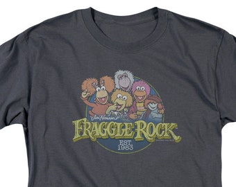 Fraggle Rock Circle Logo Charcoal Shirts