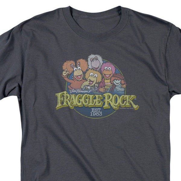Fraggle Rock Circle Logo Charcoal Shirts
