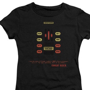 Knight Rider KITT Console Woman&#39;s and Juniors Black Shirts