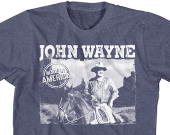 John Wayne Made In America Heather Navy Blue Shirts