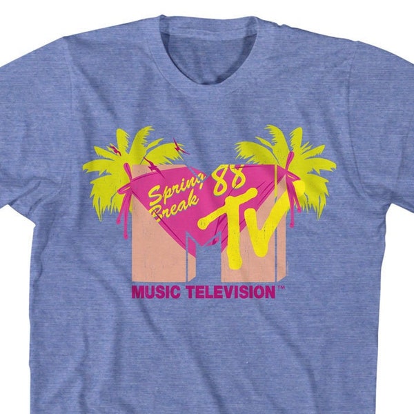 MTV Spring Break 1988 Bikini Logo Blue Heather Shirt