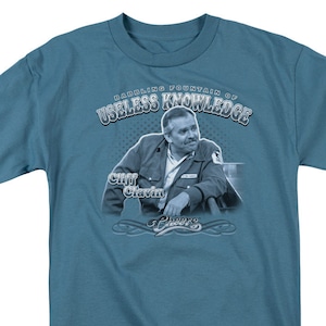Cheers Babbling Fountain of Useless Knowledge Slate Blue Shirts