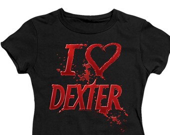 Dexter I Love Dexter Woman's and Juniors Black Shirts