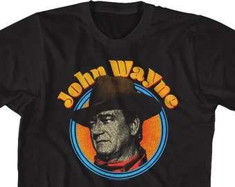 John Wayne Vintage Logo Black Shirts