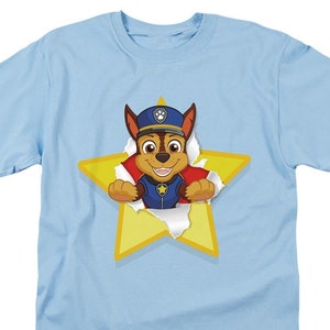 Paw Patrol Chase Star Logo Light Blue Shirts