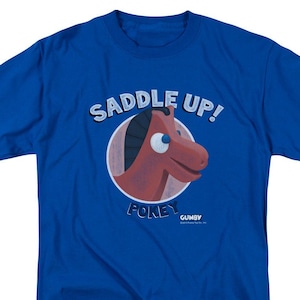 Gumby Saddle Up Pokey Adult Royal Blue Shirts