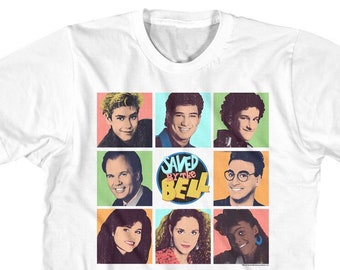Saved By The Bell Cast Collage White Shirts