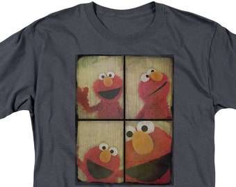 Sesame Street Elmo Photo Booth Adult Charcoal Shirts